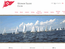 Tablet Screenshot of hudsonyachtclub.com